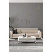 Resim Sandalie Bella Gold Üçlü Salon&oturma Odası Kanepe - Krem 