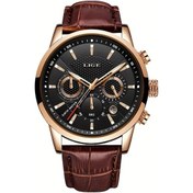 Resim Fochsia Lıge Rose Gold Siyah Erkek Kol Saati Üç Gözlü Kadran Su Geçirmez Hediye Diğer 