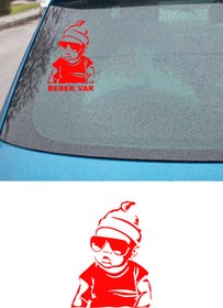 Resim New Jargon Arabada Bebek Var Araba Sticker - Oto Sticker - Araba Sticker - 20 cm 