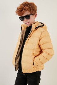 Resim Lela Peluş Astarlı Kapüşonlu Slim Fit Şişme Mont Unisex Çocuk Mont 5764516 