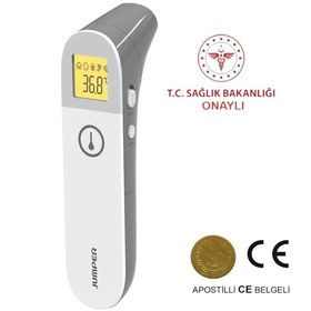 Resim Jumper Temassız Ateş Ölçer Alından Ve Kulaktan , Çocuk Yetişkin Ve Oda Seçenekli Fr410 Gri 
