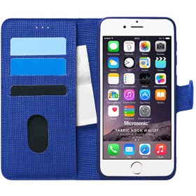 Resim Apple Iphone 6 Plus Kılıf Fabric Book Wallet Lacivert 