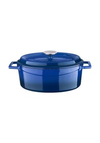 Resim Lava Döküm Oval Tencere Ölçü 23x29cm. Edition Serisi - Mavi Mavi 