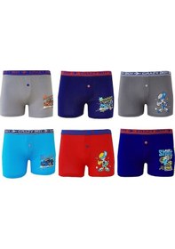 Resim Tutku 6Lı Erkek Çocuk Renkli Baskılı Boxer Külot 