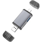 Resim 6'sı 1 Arada Kart Okuyucu Usb Type-c Micro Usb & Usb 2.0 Kombinasyonu İle 2 Slotlu Tf / Sd Kart Okuyucu Usb 3.0 Otg Kart Adaptörü 