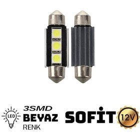 Resim Carub Ampul 12v Sofit 41mm 3 Smd Metal Beyaz 2li Set Br0402212 