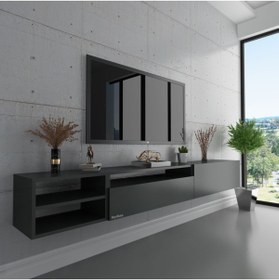 Resim Myniture Home & Living Duvara Monte Tv Sehpası Antrasit S6111-4 