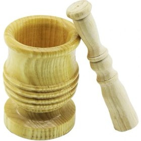 Resim Vanch Büyük Boy Lüx Ahşap Havan Sarımsak Dövecek Ç: 8.3cm--D: 7cm--Y: 12CM Fileli Ambalaj (5264) 