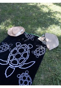 Resim Kadife Tropik Desenli 90x180 Cm Outlet Plaj Havlusu Çok Renkli 