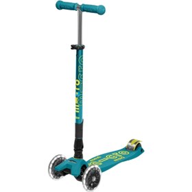 Resim Micro Maxi Micro Deluxe Led Foldable Petrol Green Unisex Çocuk Yeşil Scooter 