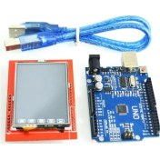 Resim Arduino Uno R3 + 2.4'' Tft Lcd + Adaptör + Usb Kablo 