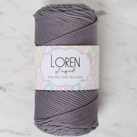 Resim Loren Polyester Soft Macrame Gri El Örgü İpi - LM050 - 34448 