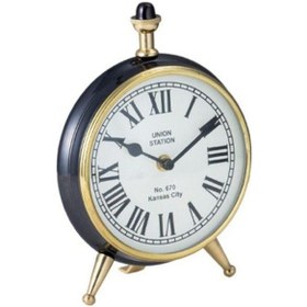 Resim La Medore Black Nıckel Shıny Brass Table Clock 8x17,5x22,5 Cm 
