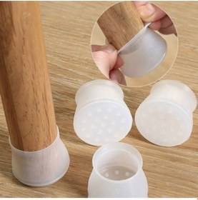 Resim Masa Ve Sandalye Ayak Koruyucu Silikon 12 Adet Beyaz 