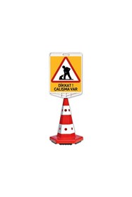 Resim Burada Reklam Dikkat Çalışma Var Kedi Gözlü Trafik Koni Seti -reklam Park Dubası 