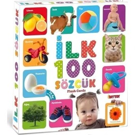 Resim Güzel Hediyem Eğitici Hafıza Kartları Ilk 100 Sözcük Kelime Zeka Kartları - Bebekler Için Resimli Ilk 100 Kelimeler 