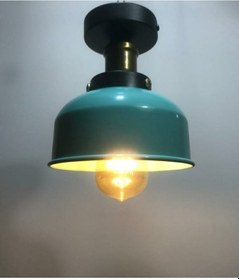 Resim Mylights Retro Rustik Turkuaz Plofonyer Tavan Avize Armatür 