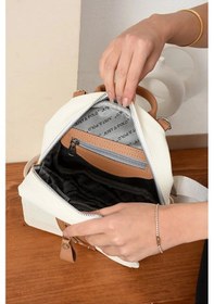 Resim Just Polo Kadın Günlük Kullanıma Uygun Ayarlanabilir Askılı Lüks Sırt Çantası Shopper Beyaz - Taba 