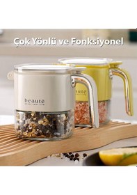 Resim Ezere Nem Geçirmez Büyük Kapasiteli Baharat Kavanozu Krem 