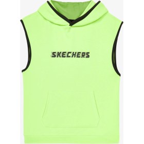 Resim Skechers Lightweight Fleece Two Yarn B Sleeveless Hoodie Sweatshirt Büyük Erkek Çocuk Neon Yeşil Sweatshirt Sk241119-302 