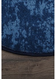 Resim Nova Lacivert Oval 60x100 + 50x60 Cm 2'li Banyo Paspası Seti Çok Renkli 