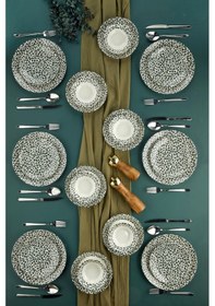Resim Cooker 24 Parça Porselen Yemek Takımı Ckr4070 Yeşil 