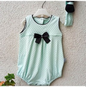 Resim 3-9 Ay Puanlı Bandanalı Body Yeşil Yeşil 