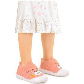 Resim Kiko Kids Cookie Cırtlı Kız Bebek İlk Adım Panduf Ayakkabı Pudra 