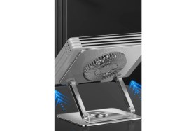 Resim Gampus Laptop Standı Alüminyum Soğutmalı Mıknatıslı Harici Fanlı 360 Derece Döner Ayarlı Ergonomik Stand 