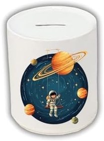 Resim Gezegendeki Çocuk Baskılı Kumbara - Para Biriktirme Kumbarası 