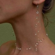 Resim Morning Dewdrop Buz Şeffaf Çiğ Damlası Kolye Niş Tasarım Minimalist Tarz Gelişmiş Su Damlası Küpe Aksesuarları 