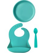 Resim Basics Silikon Bebek Beslenme Seti - Aqua Green 