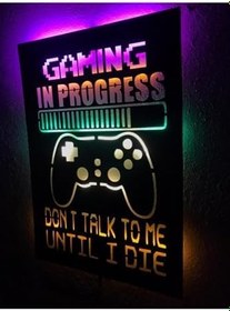 Resim dekoraven Gaming In Progress Işıklı Tablo, gamingprogress 