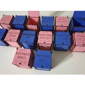 Resim Ahşap İsme Özel Mini Kutu Beyaz 