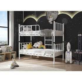 Resim Dzgn Home Zambak Genç Çocuk Yatak Odası Metal Ranza ve Karyola - 90 x 200 cm 