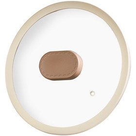 Resim 22 Cm Silikon Kenarlı Isıya Dayanıklı Buhar Delikli Tencere Kapağı Universal Yedek Kapak Cappucıno 