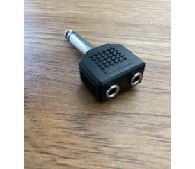 Resim Ata Elektronik 6.3mm Mono Gitar Jak - 2 Dişi AUX 3.5mm Hoparlör Kulaklık Anfi Mikrofon Soket Çevirici Dönüştürücü Aparat 