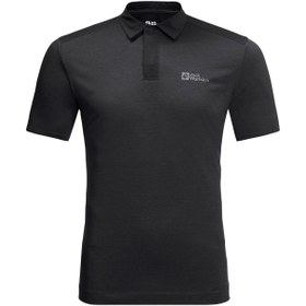 Resim Jack Wolfskin Pack & Go Polo Erkek Siyah Polo Tişört 