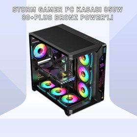 Resim Gameagle STORMLPB Storm 7 Argb Fanlı Gamer Pc Kasası 850w 80+ Plus Bronz Power'lı Sıvı Soğutmalı Siyah 