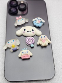 Resim Meyra Accessories sanrio cinnamorol figürlü 3D sticker 7'li sticker telefon süsü yapışkanlı süsler peluş oyuncak peluş 