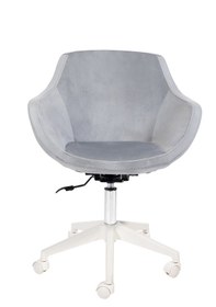 Resim Monoko Beyaz Ayaklı Çalışma Sandalyesi Gri 