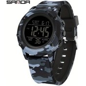 Resim Sunshine022 Sanda Erkek Spor Digital Elektronik Kamuflaj Siyah Kasa Ve Kayış 5atm Su Geçirmez Çok Fonksiyonlu Pil Diğer 