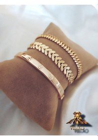 Resim Premium Gold Renk Kombin Bileklik Altın 