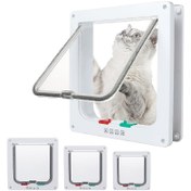 Resim 4 Yönlü Kilitli Kedi Kapısı - Dayanıklı PP Malzeme, İç ve Dış Kapılar için Kolay Kurulum 