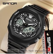 Resim Oldfriend Sanda Erkek Büyük Kadranlı Şeffaf Yeşil Suya Dayanıklı Spor Saati Diğer 