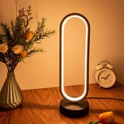 Resim 1 adet Modern LED Yüzük Masa Lambası, Metal Taban, USB Güçlü, Ayarlanabilir Aydınlatma, Push Buton Kontrolü, Pilsiz, Çeşitli Oda Tipleri için - Kablo Dahil, Dekoratif Atmosfer Işığı, Yatak Odası ve Salon için 