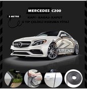 Resim Mercedes C200 Oto Araç Kapı Koruma Fitili 5metre Parlak Siyah Renk 