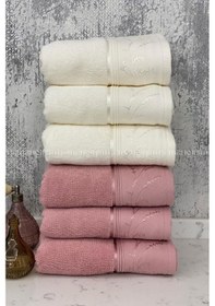 Resim Ditsy El-yüz Havlusu 6 Adet-pembe-krem Krem - Pembe 