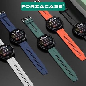 Resim Samsung Watch Active 2 44 mm ile uyumlu Tokalı Çizgi Desen Silikon Kordon Kayış - FC1069 