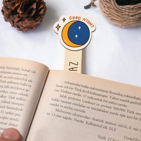 Resim İyi Geceler İsimli Ahşap Kitap Okuma Ayracı 